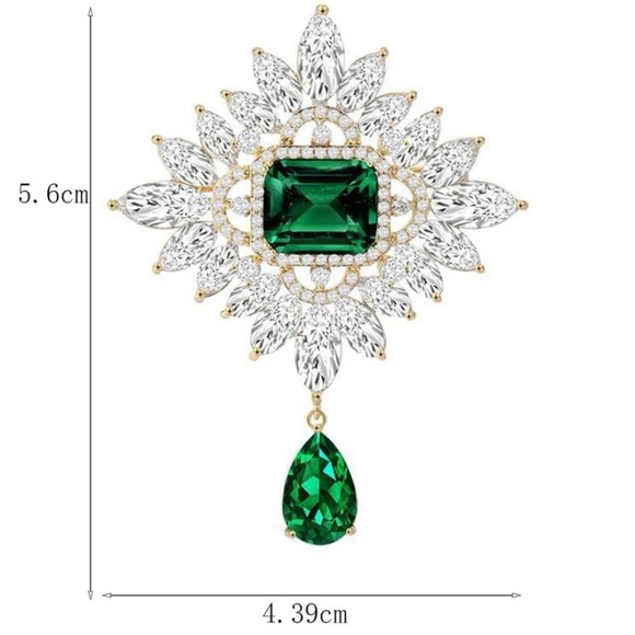 New! Flower Brooch with rhinestones - Picture 3 of 4